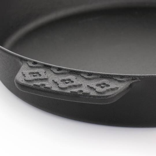 Spice by Tia Mowry Savory Saffron 12" Cast Iron Skillet with Pouring Spouts
